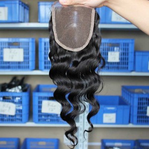 Loose Wave Malaysian Virgin Hair Middle Part Lace Closure 4x4inches Natural Color