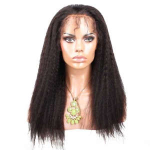 Natural Color Full Lace Human Hair Wigs Kinky Straight Malaysian Virgin Human Hair Full Lace Wigs