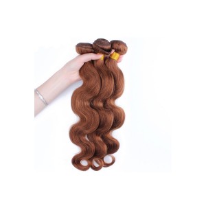 Color #30 Medium Brown Brazilian Virgin Hair Body Wave Hair Weave 3 Buddles
