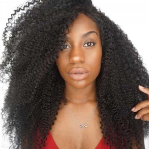 kinky curly lace front human har lace wig