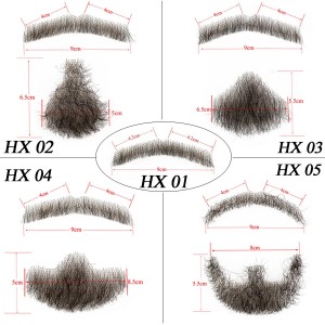 Ever Beauty Top Selling Fake Beard Hand Made 100 percent Real Hair Swiss Lace Comfortable Invisible Remy Hair Mustache For Men
