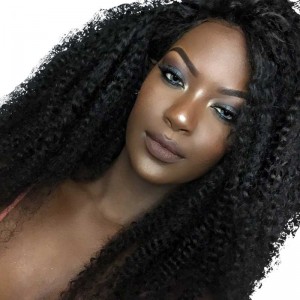 Malaysian Virgin Hair Kinky Curly Full Lace Human Hair Wigs Natural Color