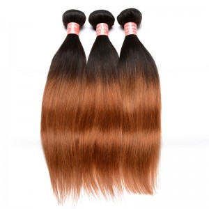 Silk Straight 1B/30 Ombre Color Brazilian Virgin Human Hair Weave 4 Bundles