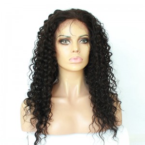 Natural Color High Quality 100% Brazilian Virgin Human Hair Wig Deep Curly Lace Front Wigs