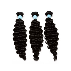 European Virgin Human Hair Deep Wave Hair Weave Natural Color 3 Bundles