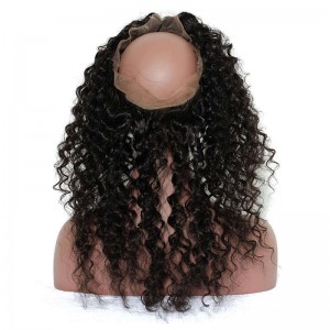 360 Frontal Deep Wave Natural Hairline Frontal Closure Brazilian Virgin Hair 360 Lace Band Closure