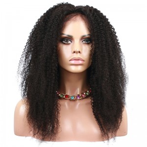 Natural Color Afro Kinky Curly Full Lace Human Hair Wig Brazilian Virgin Hair Full Lace Wigs