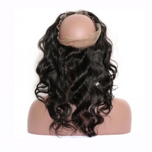 360 Lace Frontal Band Body Wave Brazilian Virgin Hair Lace Frontal Natural Hairline 22.5*4*2
