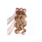 Color #27 Honey Brown Body Wave Brazilian Virgin Hair Weave 3pcs Buddles