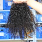 Brazilian Virgin Hair Afro Kinky Curly Free Part Lace Closure 4x4inches Natural Color