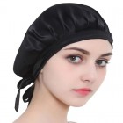 Ever Beauty 1pc Nightcap Mulberry Silk Solid Color Sleeping Cap Hats Night Cap For Girls Ladies Long Hair Care