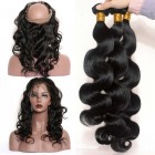 360 Frontal Closure With 3 Bundles Body Wave Brazilian Virgin Hair 360 Lace Band Frontal Closure