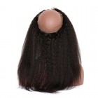 360 Lace Fronal Band Brazilian Virgin Hair Kinky Straight Natural Hairline 22.5*4*2