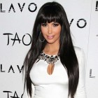 Kim Kardashian Brazilian Virgin Hair Straight Lace Front Human Hair Wigs With Bangs
