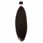 Natural Color Brazilian Virgin Human Hair Kinky Straight Hair Weave 1pc Bundle