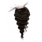 Mongolian Virgin Hair Loose Wave Free Part Lace Closure 4x4inches Natural Color