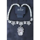 Fashion charm jewelry crystal pearl flower shortness of breath necklace