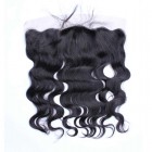 Natural Color Body Wave Brazilian Virgin Hair Silk Base Lace Frontal Closure 13x4inches