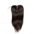 Malaysian Virgin Hair Silk Straight Three Part Lace Closure 4x4inches Natural Color