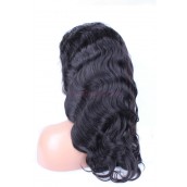 Natural Color Body Wave Brazilian Virgin Human Hair Silk Top Lace Wigs