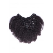 Afro Kinky Curly Brazilian Virgin Clip In Hair Extensions Natural Color