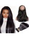 360 Frontal Closure With 3 Bundles Straight Brazilian Virgin Hair 360 Lace Band Frontal 