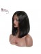 200% Density Straight Human Hair Short Bob Wig For Women Natural Color Brazilian Lace Front Human Hair Wigs