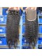 Natural Color Kinky Straight European Virgin Hair Free Part Lace Closure 4x4inches 