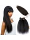 Brazilian Virgin Hair with Closure Kinky Straight 3 Bundles with 1 closure Natural Color