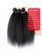 Brazilian Virgin Hair with Closure Kinky Straight 3 Bundles with 1 closure Natural Color