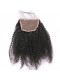 Indian Virgin Hair Afro Kinky Curly Three Part Lace Closure 4x4inches Natural Color