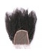 Indian Virgin Hair Afro Kinky Curly Three Part Lace Closure 4x4inches Natural Color