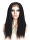 Natural Color Indian Remy Human Hair Wigs Kinky Straight Silk Top Lace Wigs