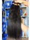 Natural Color Peruvian Virgin Human Hair Weave Yaki Straight 4pcs Bundles