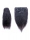 Kinky Straight Mongolian Virgin Hair Clip In Human Hair Extensions Natural Color