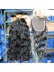 Brazilian Virgin Hair Water Wet Wave Free Part Lace Closure with 3pcs Hair Weaves