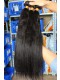 Mongolian Virgin Human Hair Yaki Straight Hair Weave Natural Color 3 Bundles