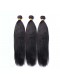 Brazilian Virgin Hair Italian Yaki Human Hair Weaves 3Bundles Natural Color