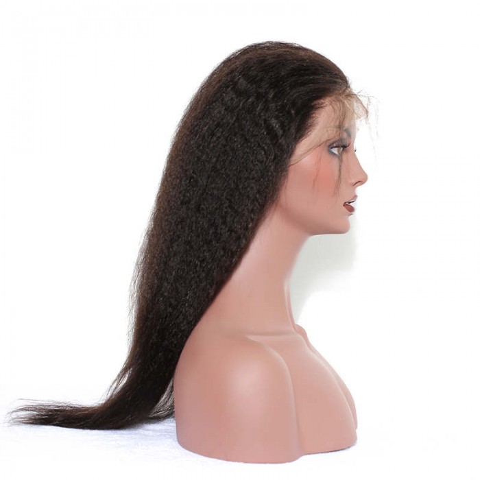 360 Frontal Closure With Two Bundles Brazilian Virgin Hair Kinky