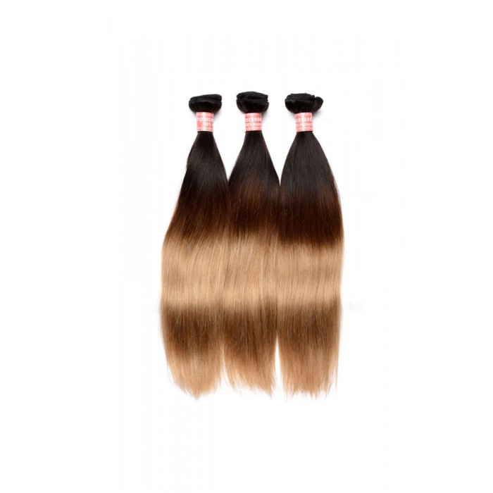 Ombre Hair Weave Color1b 4 27 Straight Virgin Human Hair 3